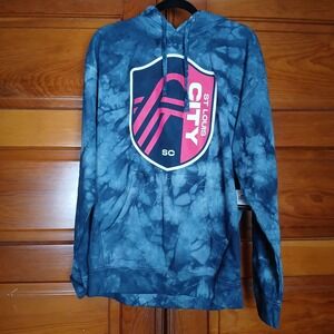 NWT Men's St Louis City SC Official Logo Pullover Blue Hoodie Men's Size Medium